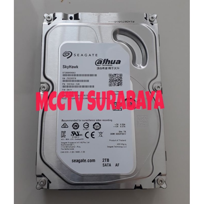 HARD DISK SEAGATE 2TB SKYHAWK Khusus DVR NVR CCTV 2000gb