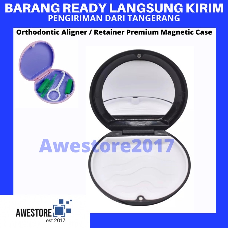 Premium Kotak Tempat Retainer Box Dental Aligner Magnetic Case Denture