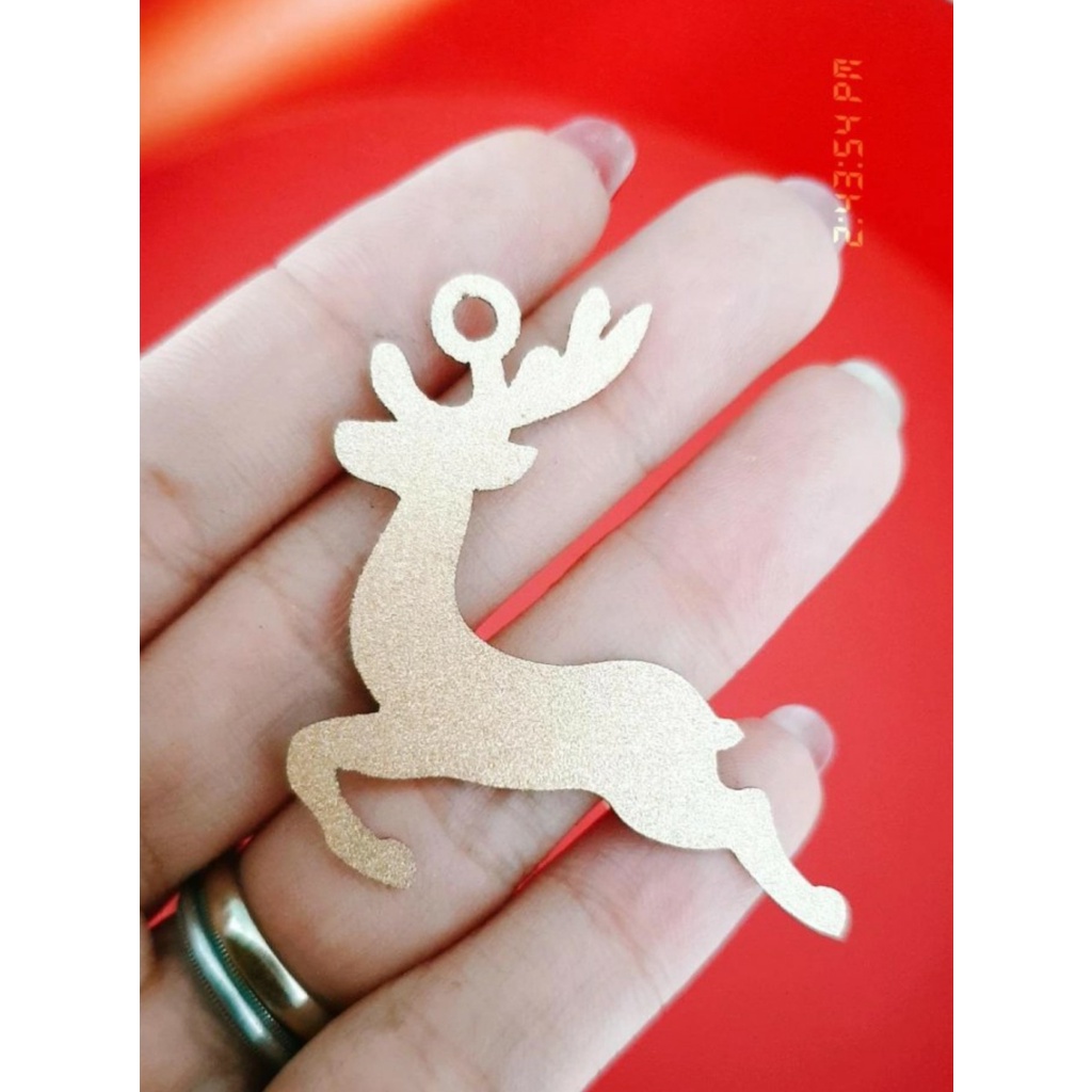 

HANG TAG LASERCUT GOLD REINDEER SLEIGH ORNAMEN NATAL DEKORASI PARCEL HAMPERS CHRISTMAS XMAS HAPPY NEW YEAR