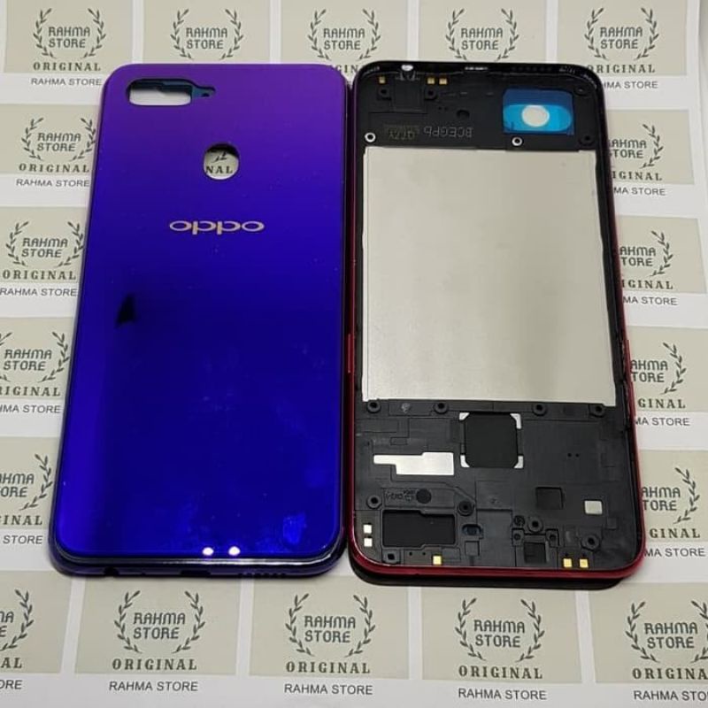 Kesing Casing Housing Fullset Tulang Tengah Bezzel Bazzel Backdoor Oppo F9 Original