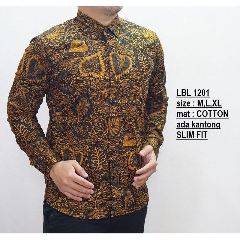 LB579 BATIK PRIA / KEMEJA BATIK PRIA SLIMFIT ORIGINAL