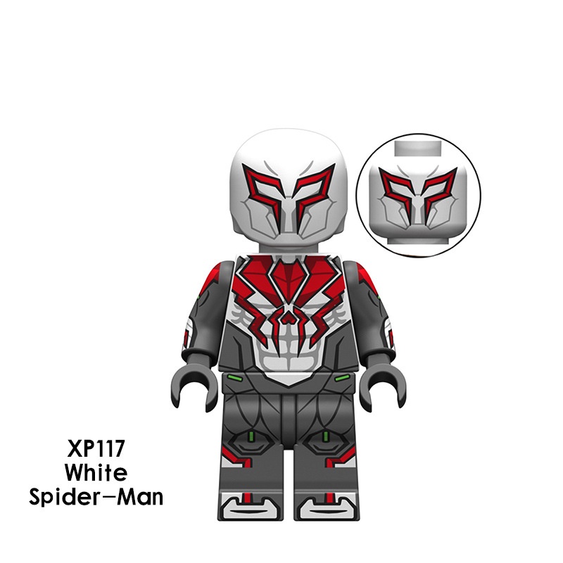 Kt1016 Mainan Action Figure Minifigures Ultimate Metal White Shadow Spider Man Parasitic