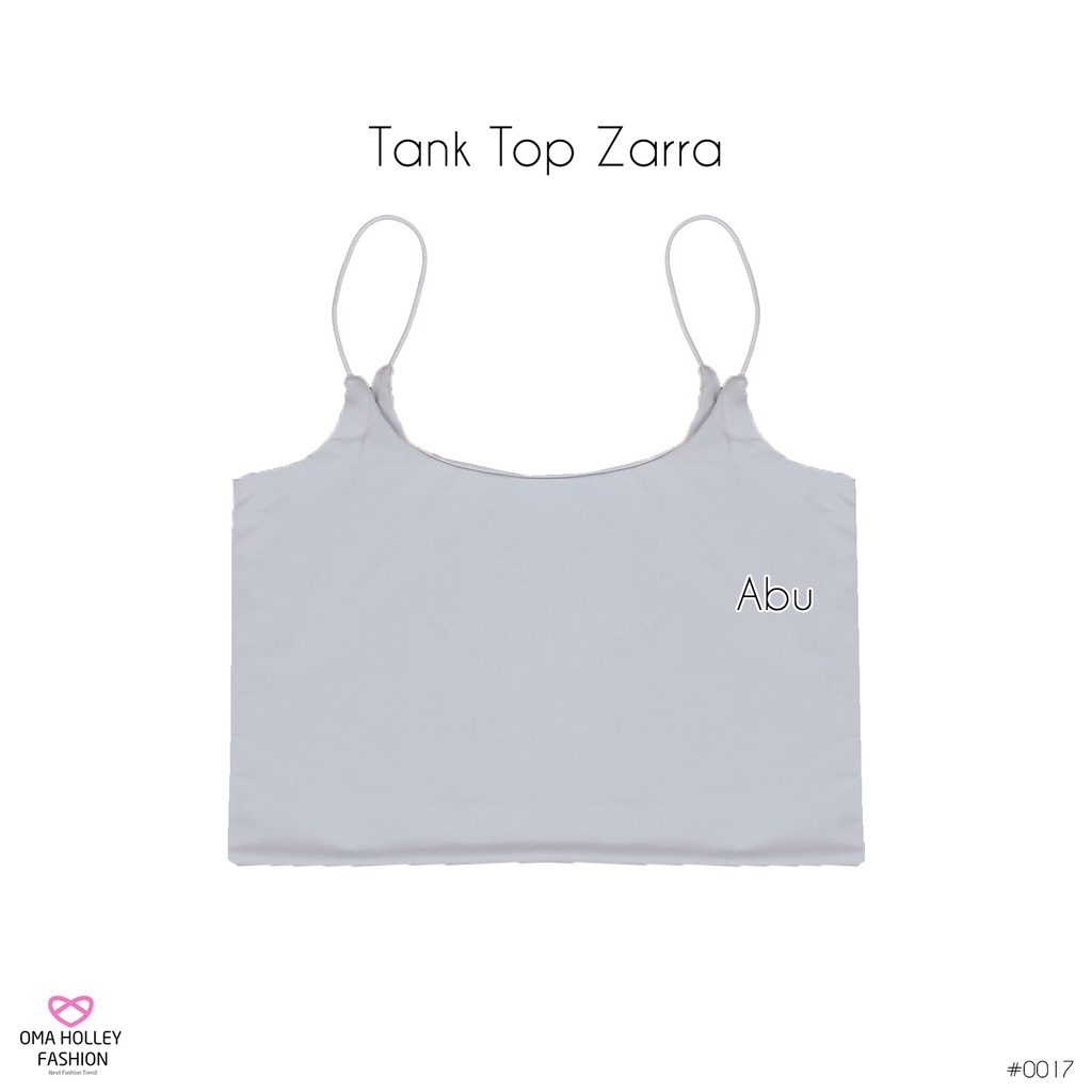 (COD) OH Fashion Zarra Tank top wanita tali spaghetti crop top #0017-Abu
