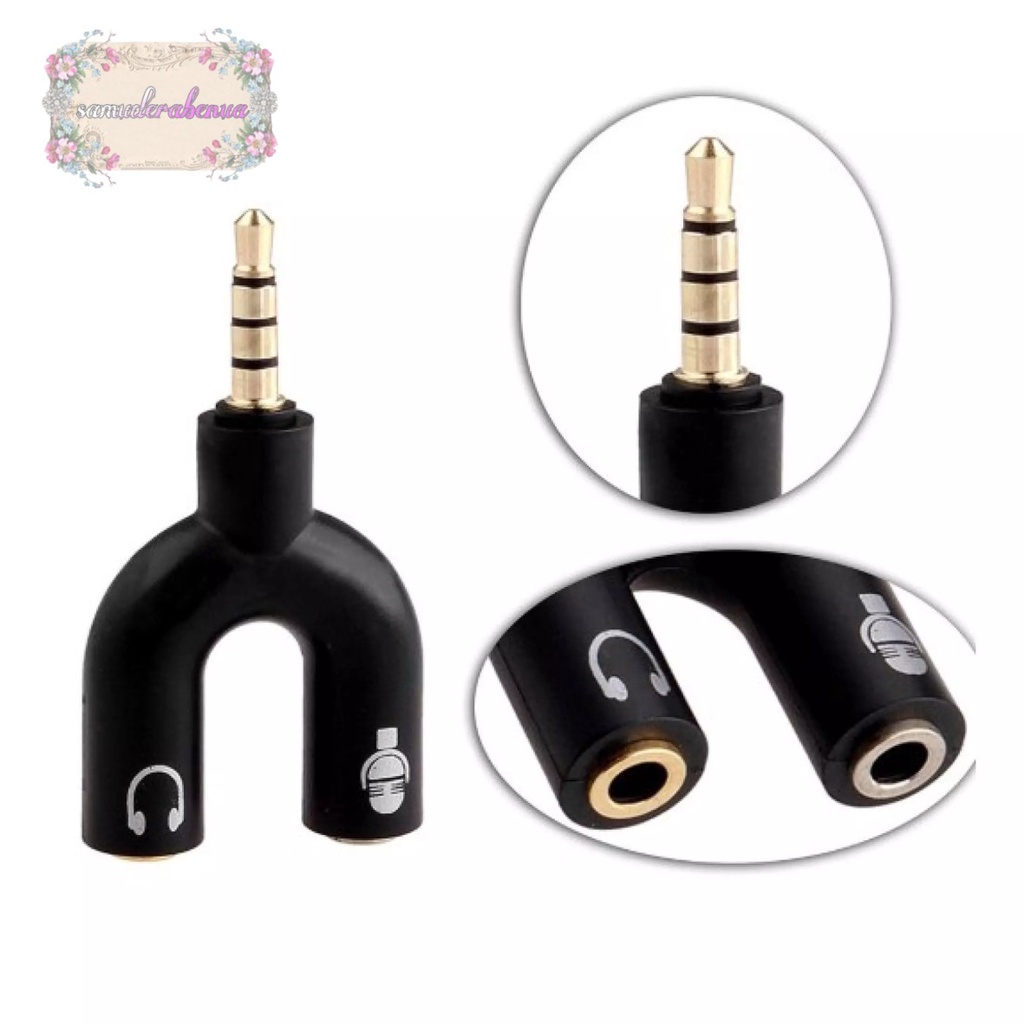 Splitter Audio / Spilter Audio Hp Model U (Mic &amp; Audio) / Splitter Audio U Jack 3.5Mm 2 in 1 SB3249