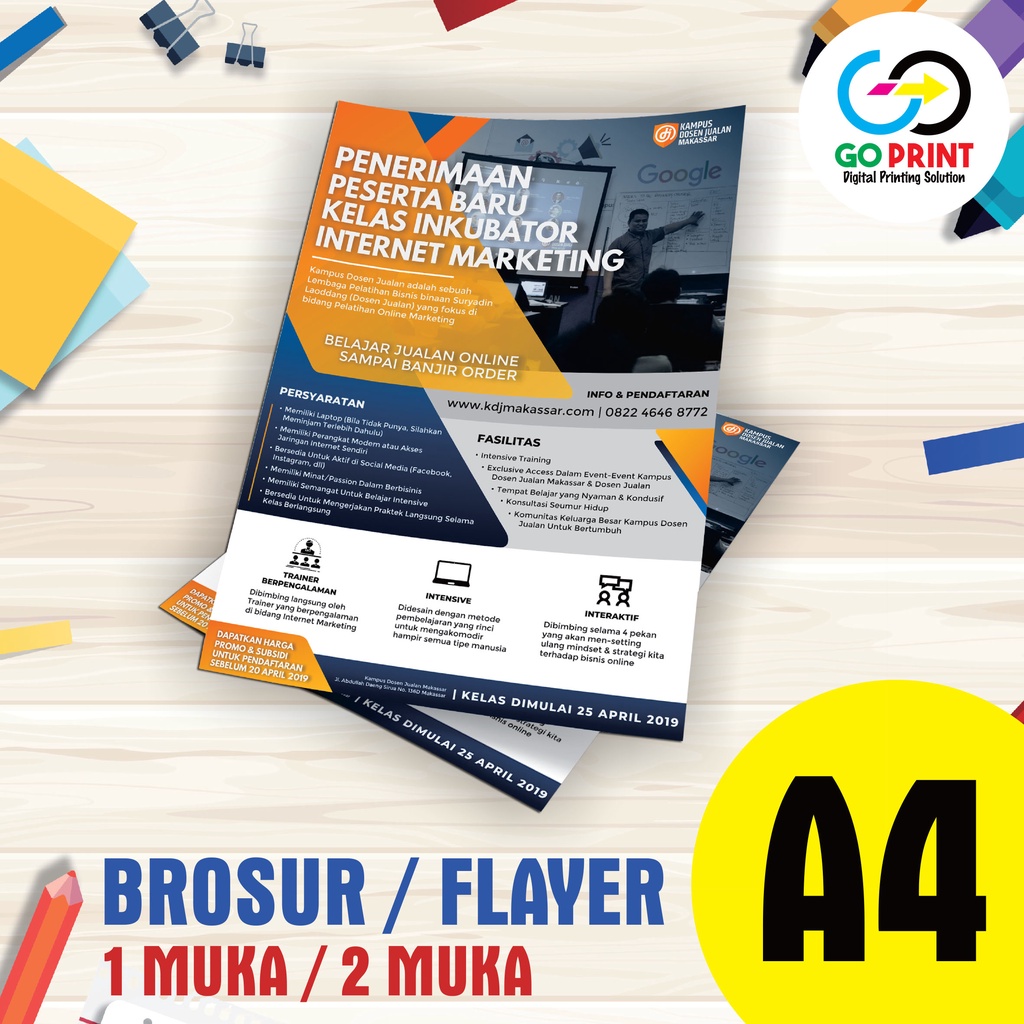 Jual Cetak Brosur A4 Cetak Flyer Leaflet Art Paper 150 Gram Min Pemesanan 50 Lembar 6996