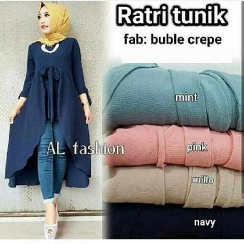 Ratri tunik atasan wanita fashion muslim remaja