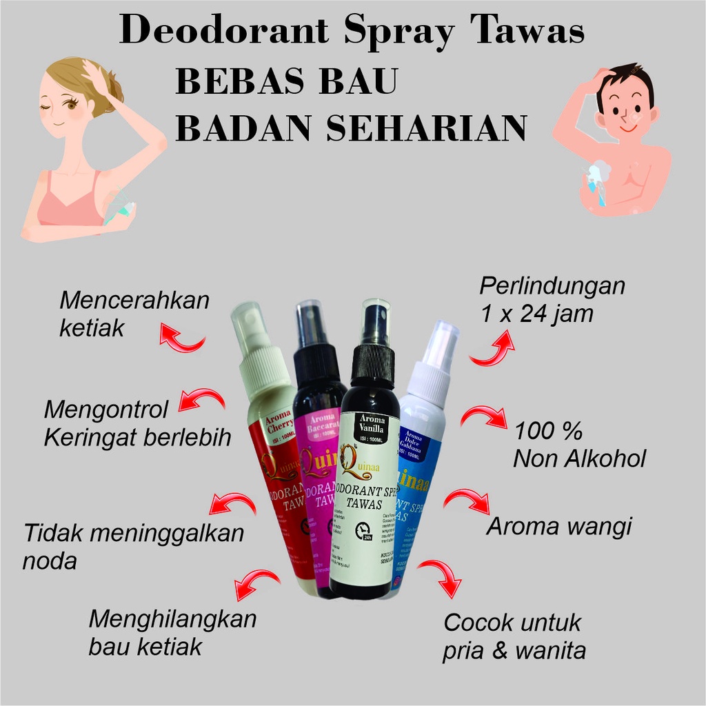 deodorant spray tawas deodorant tawas deodorant cair deodoran tawas deodoran spray 100Ml - Aroma bac