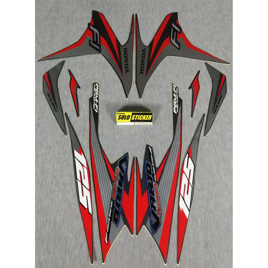 Cutting Striping Sticker Lis Motor Honda Vario 125 F1 Techno Idling Stop 2014 -4