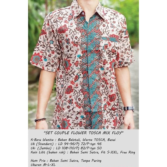Setelan Couple Kebaya Floy Kutubaru Baby Tosca