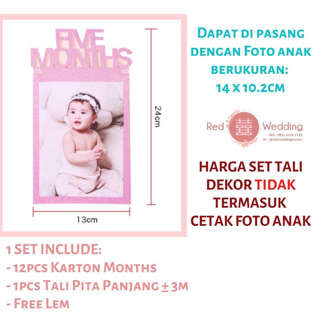 Tali Dekorasi Acara Birthday Ultah Anak Baby dengan Foto Anak 12Bulan Baby Shower