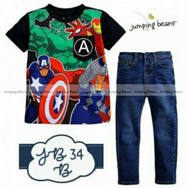 Baju Fashion Anak JB34-B captain Amerika