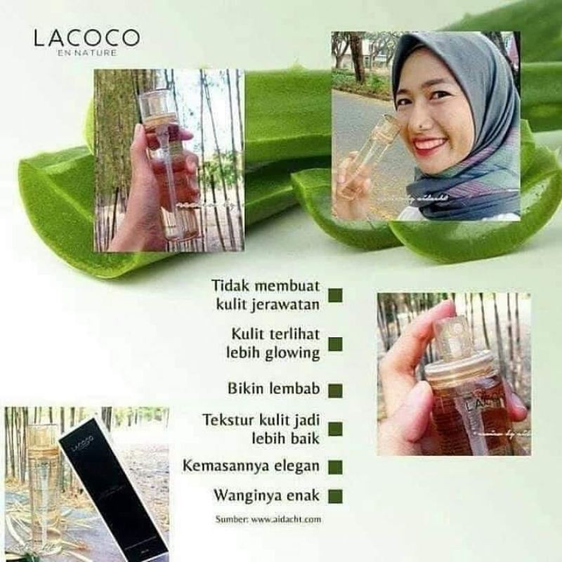 Lacoco Aloevera Shooting Mist AVMIST Pencerah dan Penyegar Wajah Aman BPOM