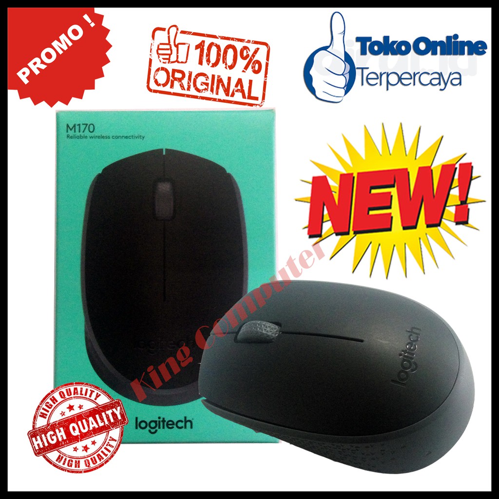 Mouse Wireless Logitech M170 (Hitam)