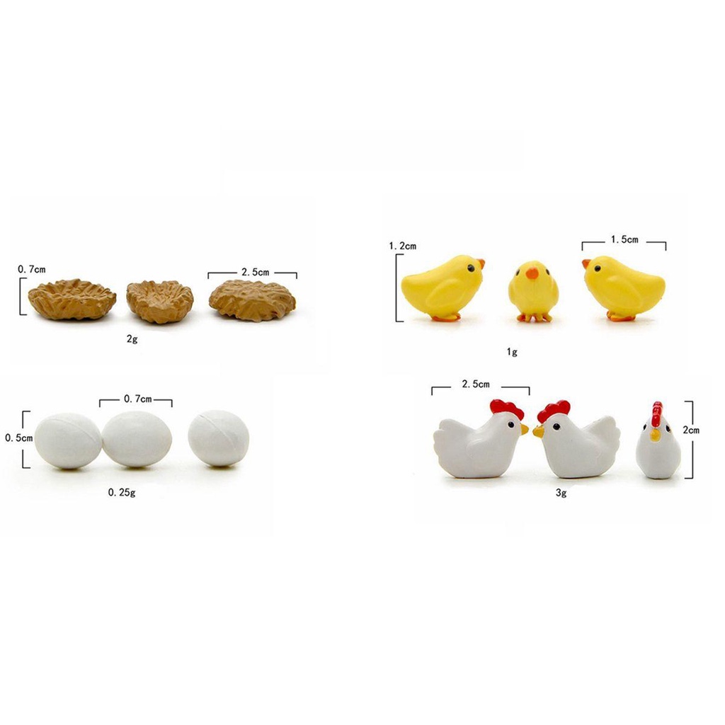 [Elegan] Miniatur Indah Peri Taman Lanskap Mikro Mini Hen Chick Telur Henroost Ornamen Kecil