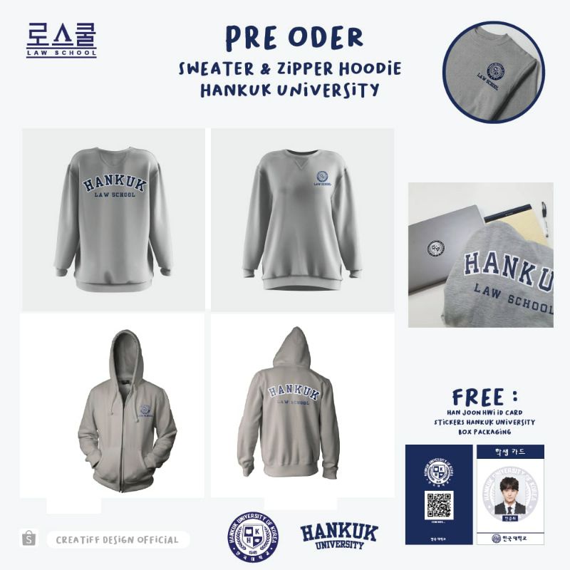 [PRE ORDER] SWEATER & ZIPPER HOODIE HANKUK LAW SCHOOL