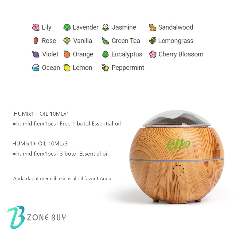 100% ORI Aromaterapi Difuser 150ML Aromaterapi Difuser Dengan(Berisi Free Essential oil)-Light wood