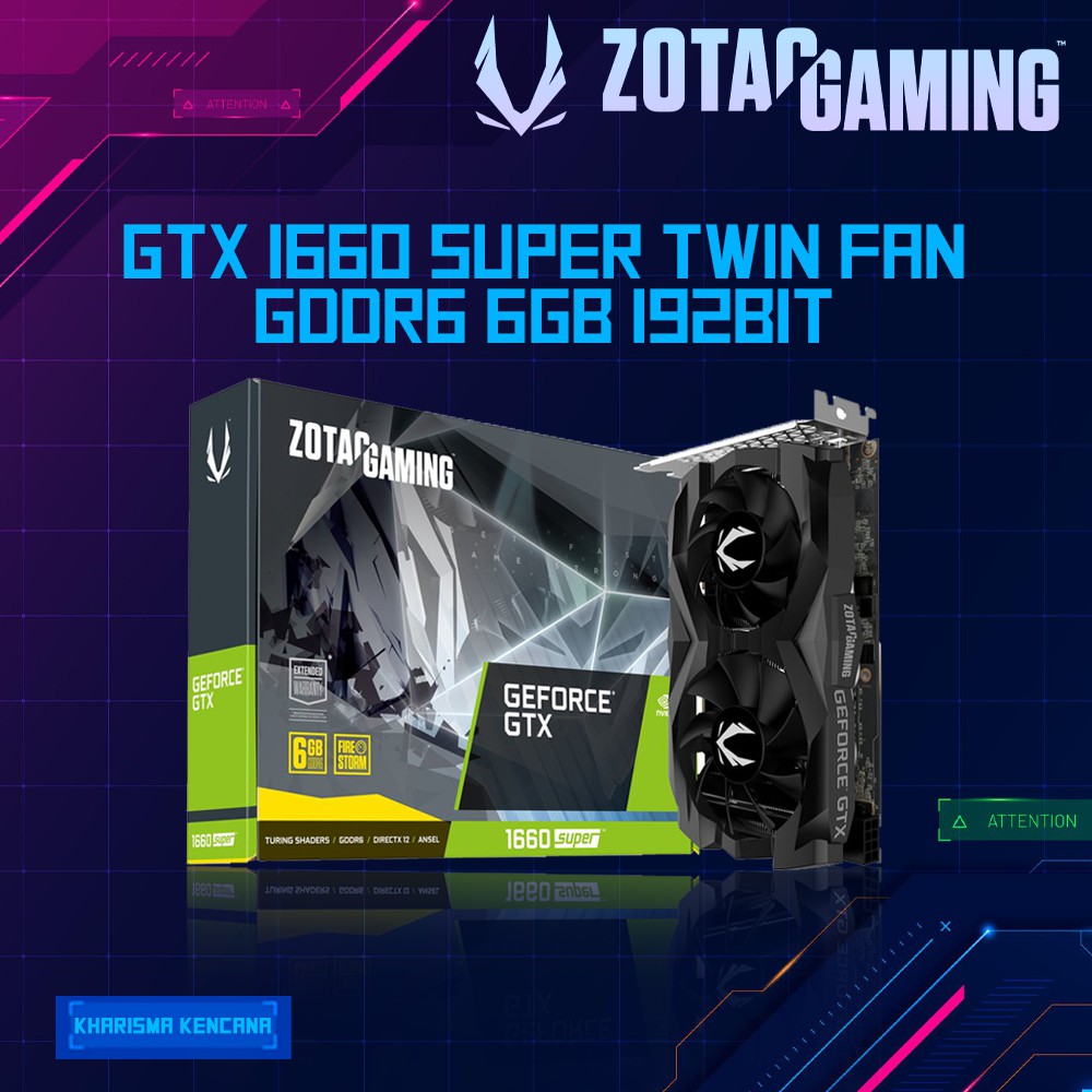 VGA ZOTAC Gaming GeForce GTX 1660 SUPER 6G D6