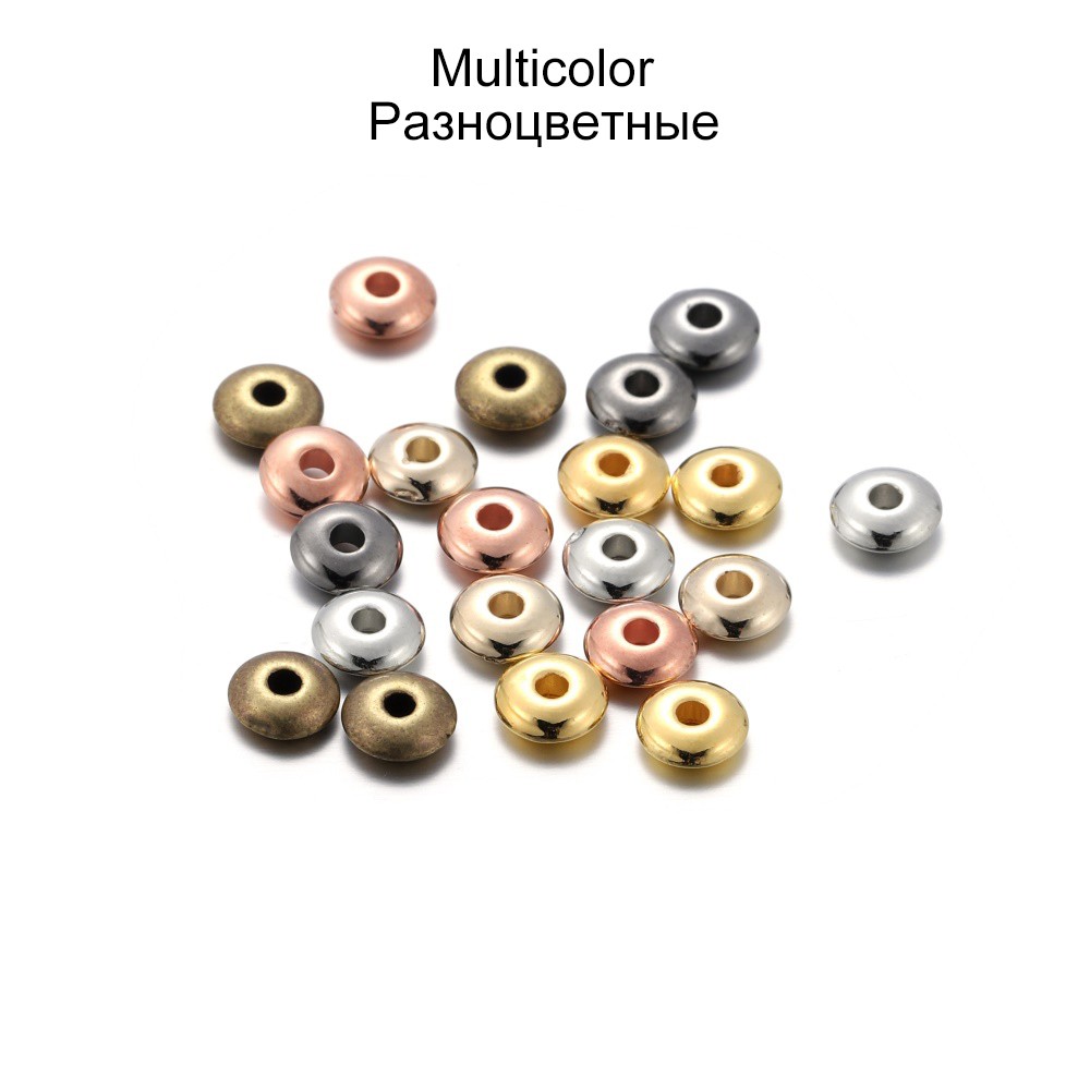 10pcs Manik-Manik Spacer Hematit Pembatas Gelang Bulat Flat 5 6mm Untuk Membuat Perhiasan Diy