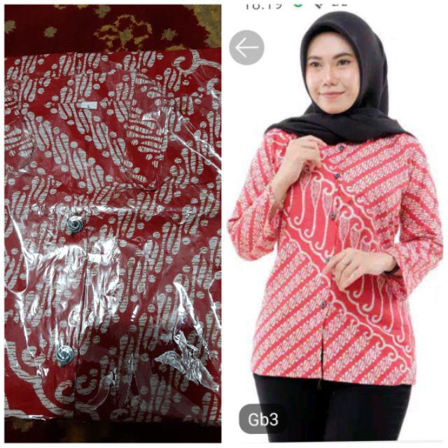 Tey-17 Batik Wanita Asj Sa Hrb026 Kenongo Kemeja Tosca Pendek