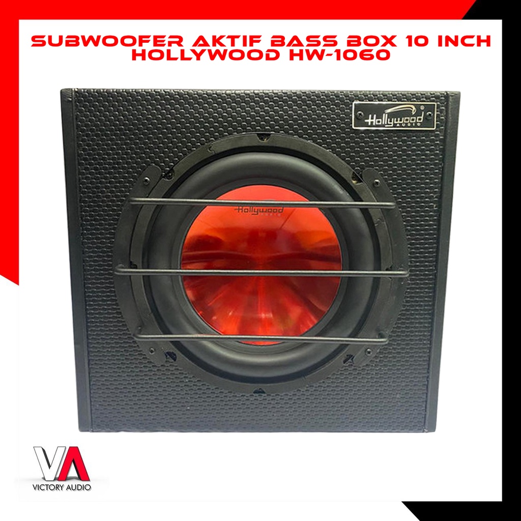 Subwoofer Aktif Bass Box HOLLYWOOD HW-1060 10 Inch BassBox Built in Power Amplifier Bass Tube Petak 