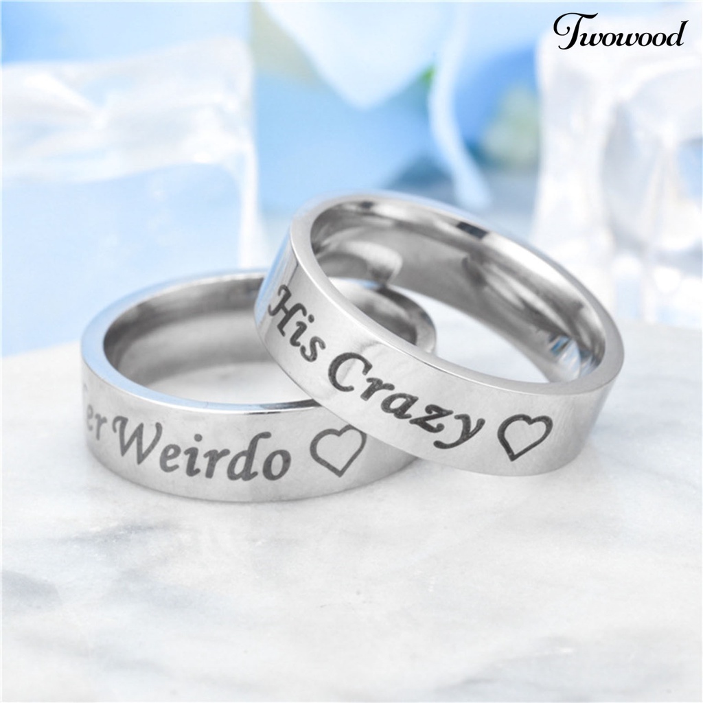 Cincin Pasangan Motif Ukir His Crazy Untuk Hari Valentine