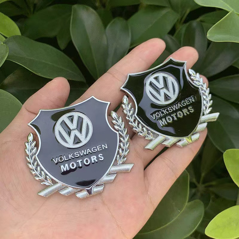 2pcs Stiker Lencana Jendela Bahan Metal Untuk Volkswagen Motors Golf Jetta Passat Tiguan Gol Up Fox