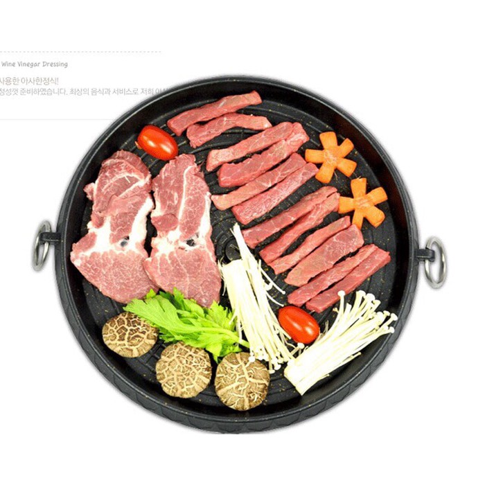 Yakiniku Grill Pan Round Teflon Panggangan BBQ Barbeque Griller Bulat see