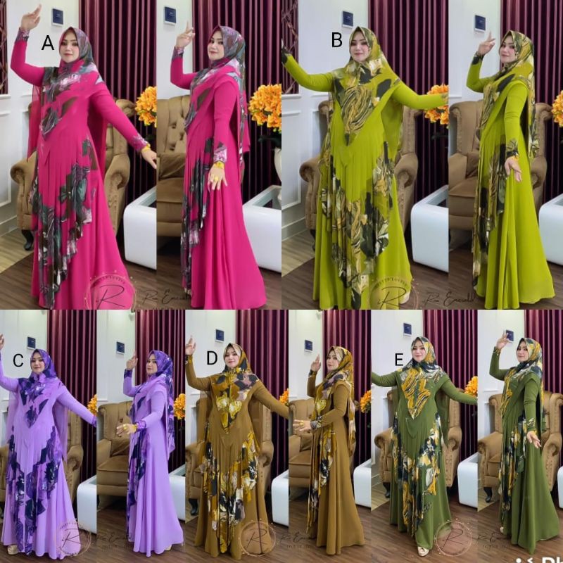 MERONA SYARI BY IRNA GALLERY GAMIS SYARI ORIGINAL GAMIS SYARI PREMIUM SET SYAR'I MEWAH