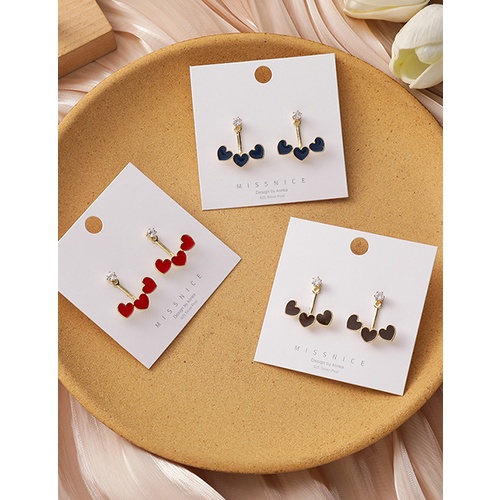 LRC Anting Tusuk Fashion Love Curved Alloy Diamond P3268X