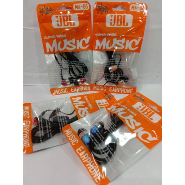 Headset Earphone JBL MA-06 Music Extra Bass - Handsfree Hf JBL MA-06 Music Extra Bass