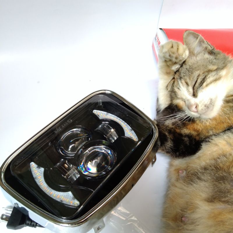 Lampu depan Daymaker Oval Rx King || Batok+Ring Original Yamaha Free Socket H4/HS1-2