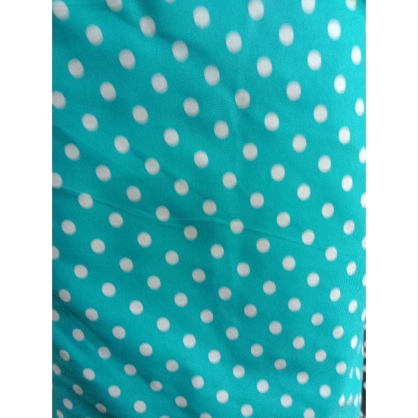 kain sprei polkadot meteran warna tosca / kain meteran / kain sprei meteran / sprei polimikro
