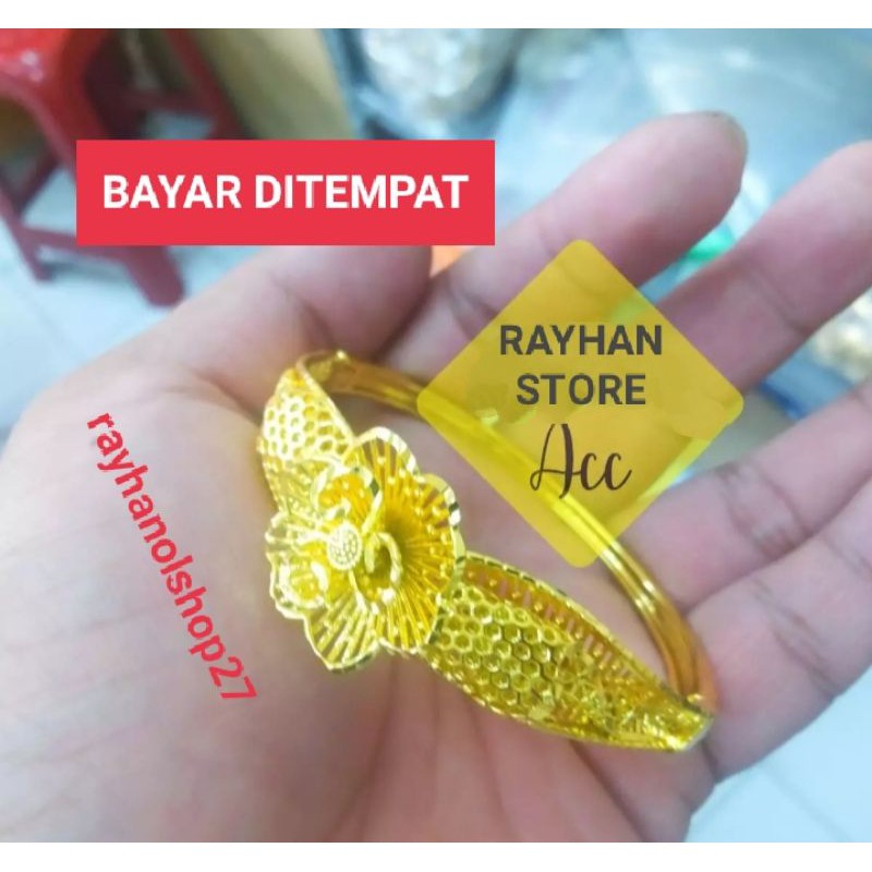 RO-27 GELANG WANITA MOTIF BUNGA dan CINCIN MOTIF BUNGA acsesoris xuping terbaru