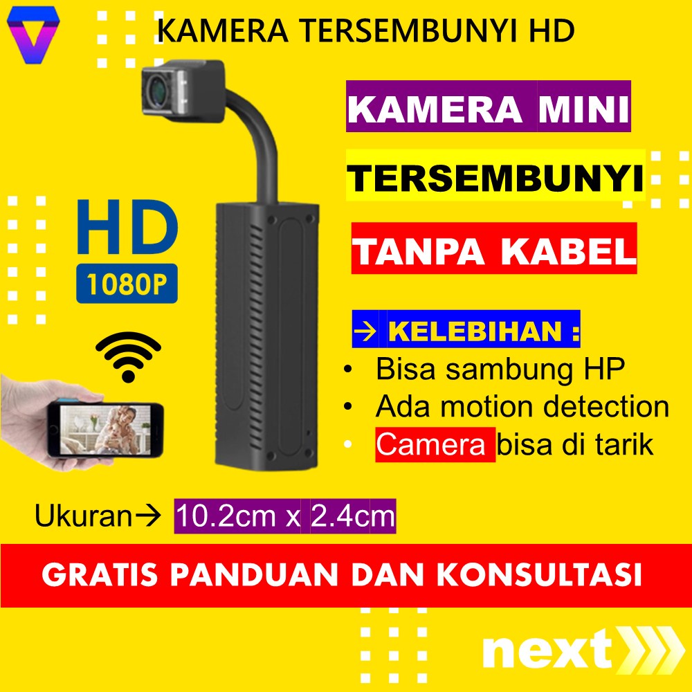 KAMERA TERSEMBUNYI MINI TANPA KABEL CAMERA CCTV MINI WIFI PENGINTAI KECIL SPY CAM HIDDEN CAMERA JS71