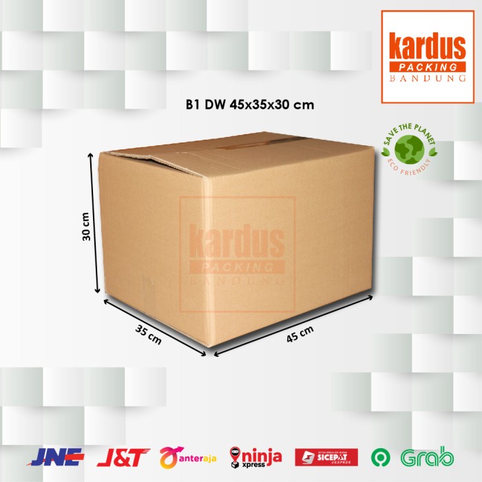 

Kardus Box Karton Dus Kotak Packing Jumbo Double Wall Polos 45x35x30