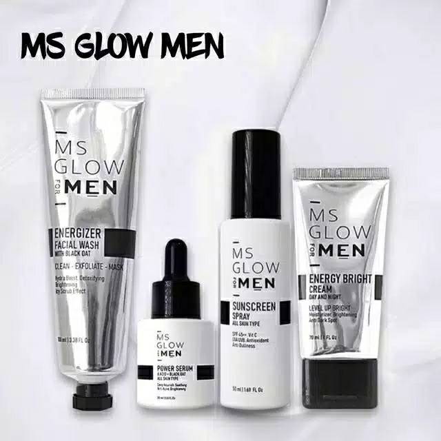 MS Glow Men Paket Isi 4 - MS Glow Man - [COD] paket pencerah wajah BPOM original - paket 4in1 ms glo