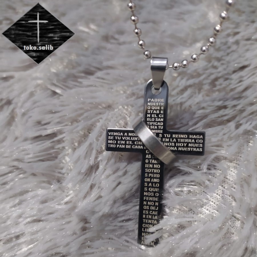Kalung Salib Cincin Hitam