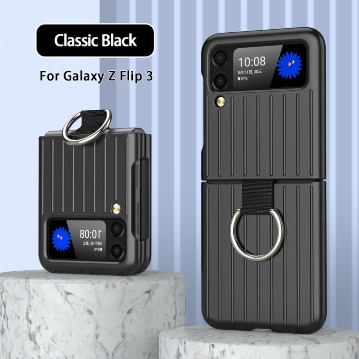 Casing Samsung Z Flip3 Flip 3 Luxury Brief Case Style With Ring