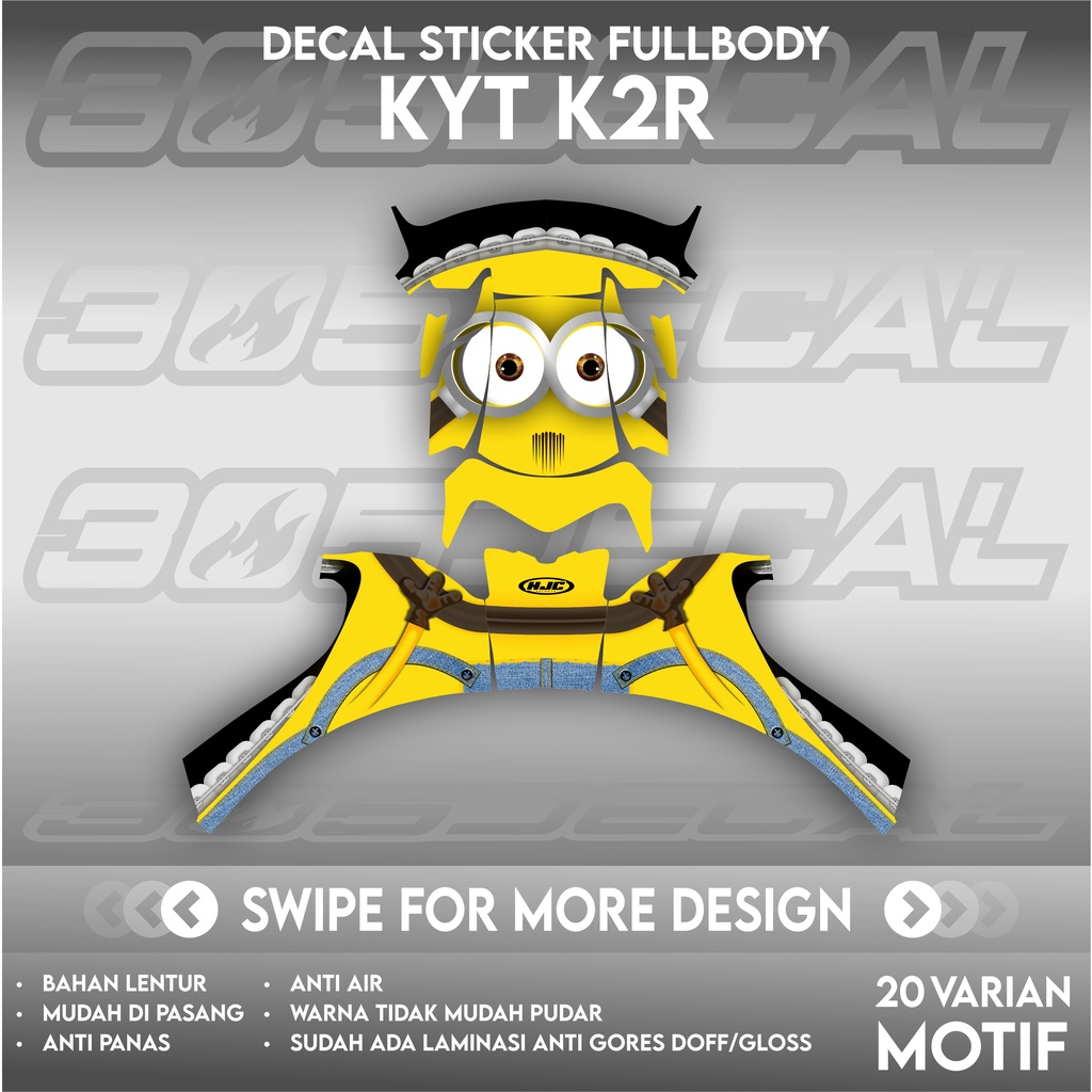 Decal Sticker Helm Kyt K2R Rider Motif Hjc Minions