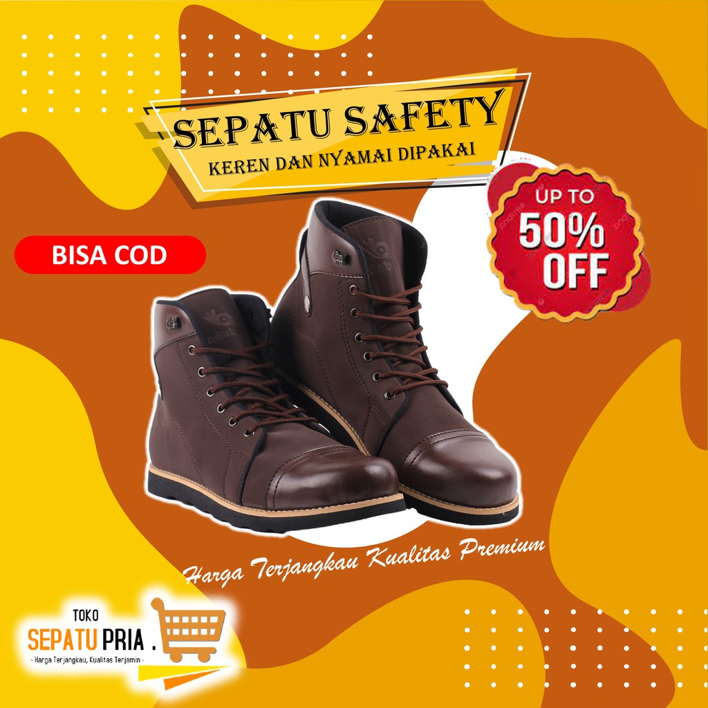 Sepatu boots sneakers original casual keren sepatu safety sport pria