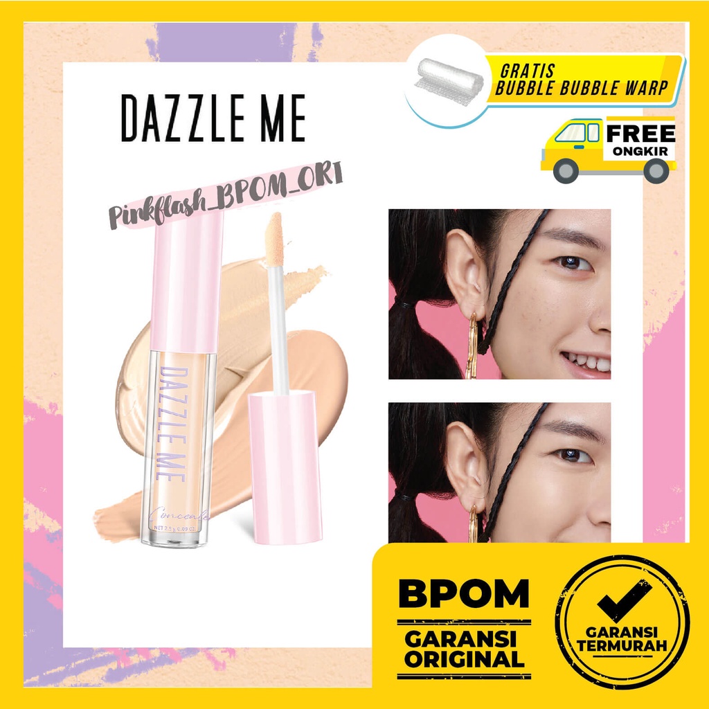 [SIAP KIRIM DAN BPOM] DAZZLE ME Our Secret Cover Concealer Dazzle Me Concealer - Liquid Makeup Tahan Lama Matte