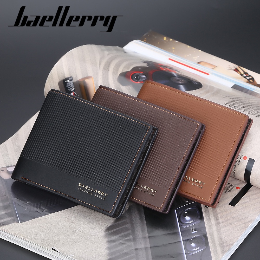 ORIGINAL BAELLERRY DOMPET UANG LIPAT TEBAL KULIT SINTETIS DR088