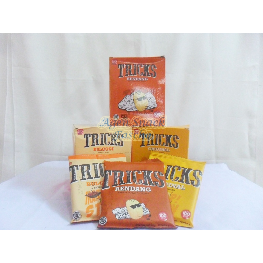 

Tricks Biskuit Kentang Potato Baked Chips Rendang / Original / Bulgogi (1 pack isi 10 pcs)