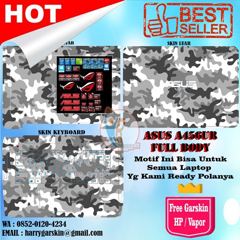 Original Garskin Laptop Full Body Asus A456U Motif Camo Free 1 Garskin HP