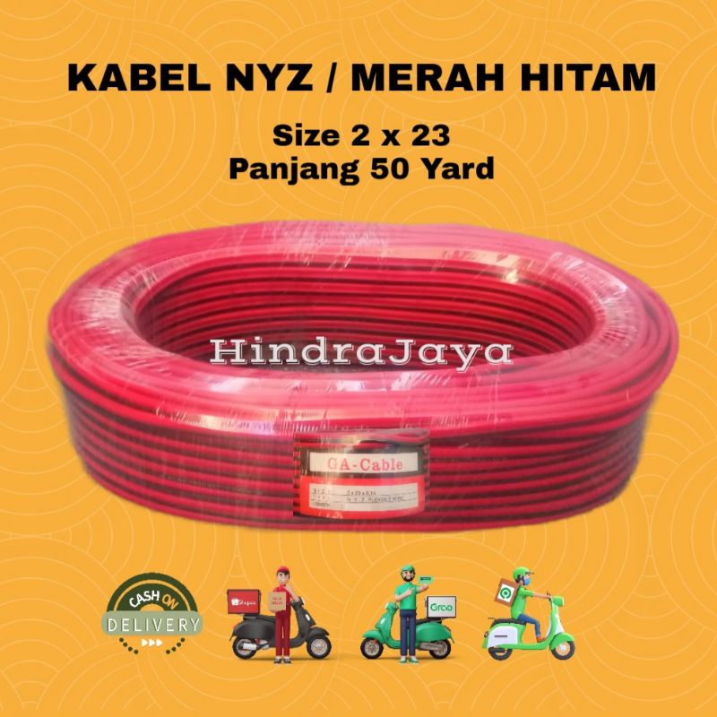 Kabel NYZ 2x23 / Kabel Merah Hitam 2 x 23 x 0.14