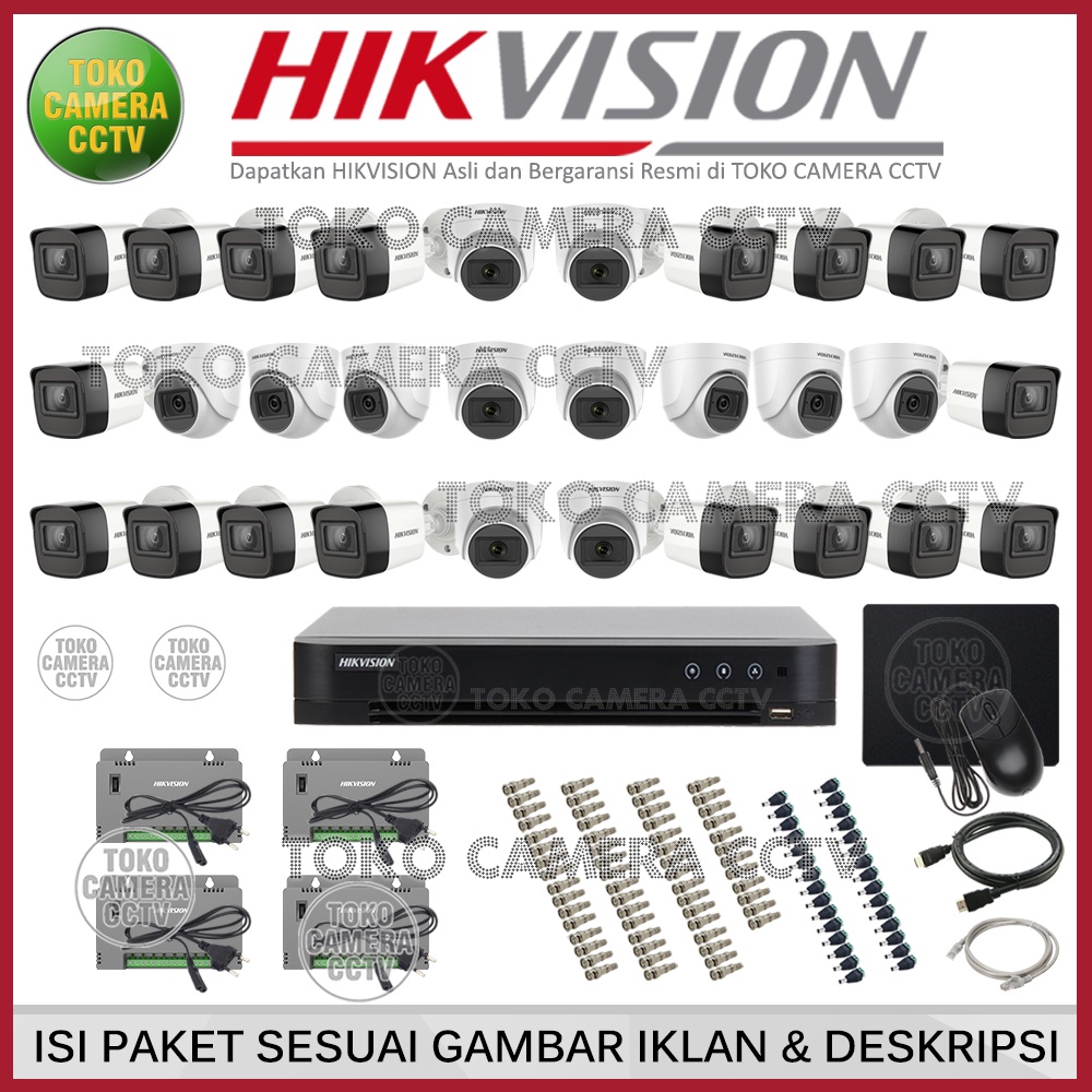 PAKET CCTV HIKVISION 5MP 32 CHANNEL 30 KAMERA