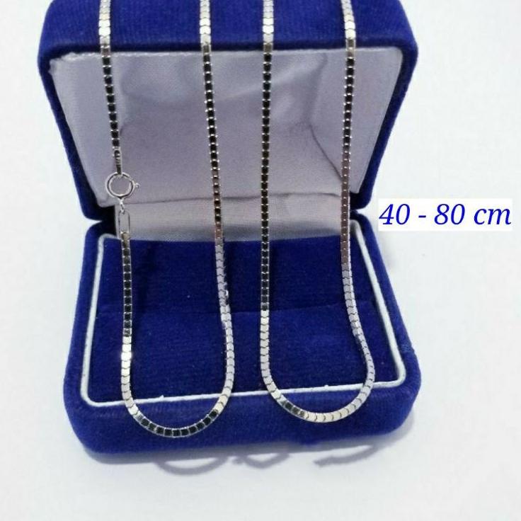 Recomended.. KALUNG MILANO KACA PERAK ASLI 925 LAPIS EMAS PUTIH - PERHIASAN SILVER PRIA WANITA - A24