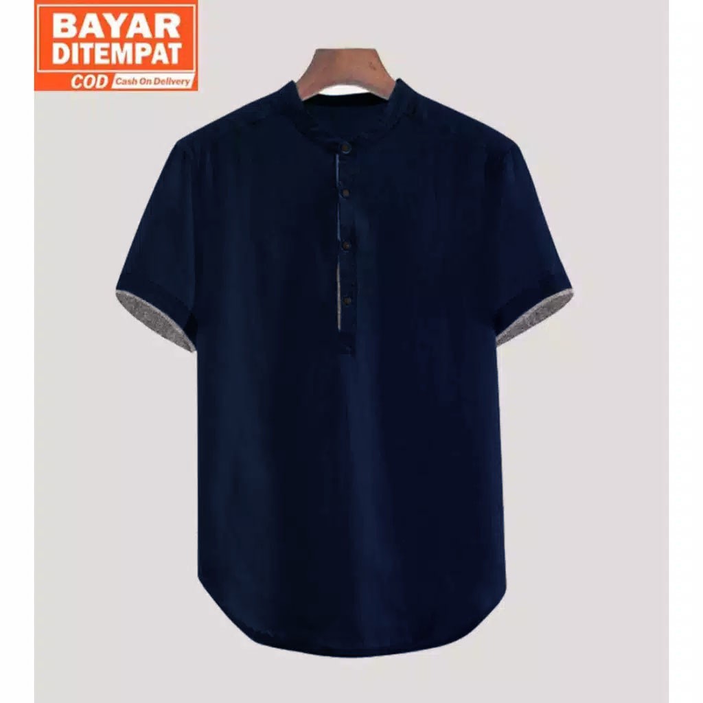 Baju Koko Polos Lengan Pendek Size M L XL XXL