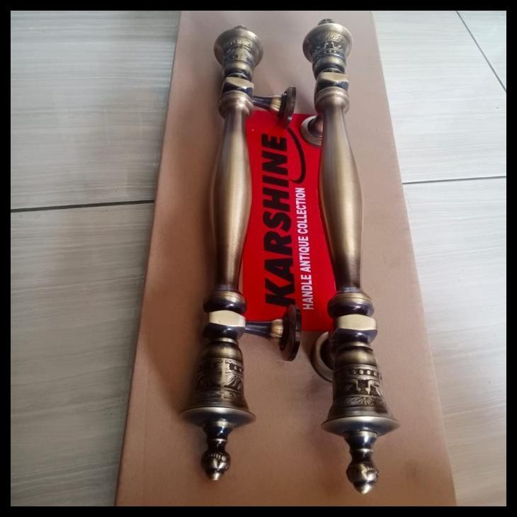 2PASANG TARIKAN GAGANG PINTU HANDLE PINTU KUNINGAN ANTIK UKIR