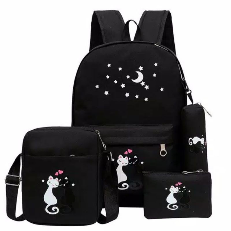 TAS RANSEL SET BACKPACK 4IN1 DAPAT SEMUA YG ADA DI GAMBAR